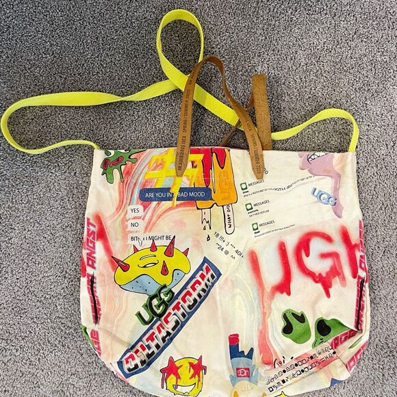 UGG Tote Bag Pop Angeles Canvas Crossbody An Audacious Spring/Summer Purse - Picture 4 of 5